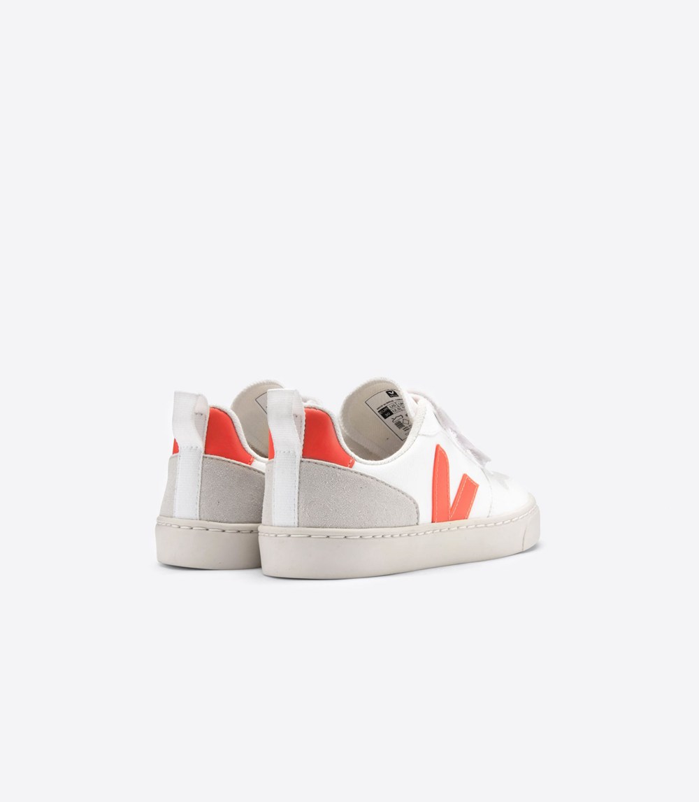 Veja Sneakers Kids - V-10 Velcro Cwl - White/Orange - 5023FJRSI